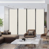 4-Panel Folding Room Divider 6 Feet Rolling Privacy Screen with Lockable Wheels-White