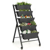 5-Tier Vertical Raised Garden Bed with Wheels and Container Boxes