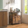 2-Door Buffet Cabinet with Shelves and Cable Management Holes-Rustic Brown