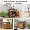 2-Door Buffet Cabinet with Shelves and Cable Management Holes-Rustic Brown