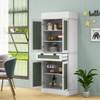 Kitchen Pantry Cabinet with 2-Door Sideboards and Adjustable Shelves-White
