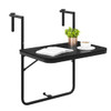 Folding Hanging Table with 3-Level Adjustable Height for Patio Balcony-Black