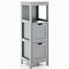 Wooden Bathroom Floor Cabinet with Removable Drawers-Gray