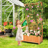 Raised Garden Bed with Trellis and Hanging Roof-Natural