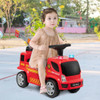 Kids Push Ride On Fire Truck with Ladder Bubble Maker and Headlights-Red