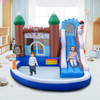 6-in-1 Winter Theme Snowman Inflatable Castle with Slide and Trampoline without Blower