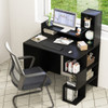 Modern Computer Desk with Storage Bookshelf and Hutch for Home Office-Black