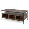 3-Tier Industrial Style Coffee Table with Storage and Heavy-duty Metal Frame-Coffee