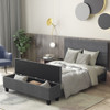 Full Upholstered Bed Frame with Ottoman Storage-Full Size