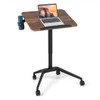 Pneumatic Standing Desk with Anti-fall Baffle and Cup Holder