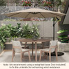 10 Feet Patio Offset Umbrella with 112 Solar-Powered LED Lights-Beige