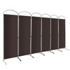 6 Feet 6-Panels Freestanding Folding Privacy Screen-Brown