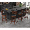 2 Pieces 29 inch Swivel Bar Stools with Curved Backrest and Seat Cushions-29 inches