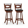 2 Pieces 29 inch Swivel Bar Stools with Curved Backrest and Seat Cushions-29 inches