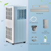 3-in-1 10000 BTU Air Conditioner with Humidifier and Smart Sleep Mode-Blue