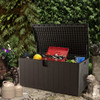 130 Gallon Patio All Weather Storage Container with Lockable Lid-Brown