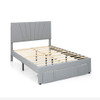 Full Size Upholstered Bed Frame with Drawer and Adjustable Headboard-Full Size