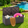 34 Gallon Patio Storage Bench with Seat Cushion and Zippered Liner