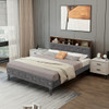 Full Size Upholstered Bed Frame with Storage Headboard-Full Size