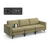Convertible Sofa Couch with Magazine Pockets for Living room-Green-3-Seat with USB port