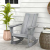 Adirondack Rocking Chair with Curved Back for Balcony-Gray