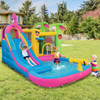 Inflatable Bounce Castle with Long Water Slide and 735W Blower