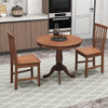 3 Pieces Wooden Dining Table and Chair Set for Cafe Kitchen Living Room