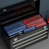 6-Piece Metric and SAE Magnetic Socket Organizer Set-Red and Blue