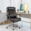 Height Adjustable Executive Chair Computer Desk Chair with Metal Base-Brown