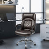 Height Adjustable Executive Chair Computer Desk Chair with Metal Base-Brown