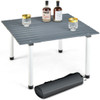 Folding Outdoor Camping Table with Carrying Bag for Picnics and Party-Gray