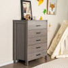 Modern 5-Drawer Multipurpose Chest Dresser with Metal Handles-Grey