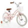 16 Inch Kids Bike with Front Handbrake and 2 Training Wheels-Pink