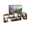 3 Pieces Console TV Stand for TVs up to 65 Inch with Shelves-Brown