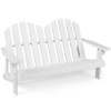 2 Person Adirondack Chair with High Backrest-White