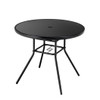 34 Inch Patio Dining Table with 1.5 inch Umbrella Hole for Garden