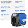 180 PPD Commercial Dehumidifier with Pump Drain Hose and Wheels-Blue