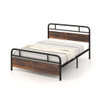 Queen Size Bed Frame with Industrial Headboard-Queen Size