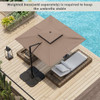 9.5 Feet Cantilever Patio Umbrella with 360 Rotation and Double Top-Coffee