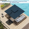 9.5 Feet Cantilever Patio Umbrella with 360 Rotation and Double Top-Navy