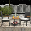 Patio Wicker Chair Set of 2 with Soft Zippered Cushion