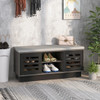 Shoe Bench with 6 Storage Compartments and 3 Adjustable Shelves-Gray