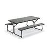 6 Feet Outdoor Picnic Table Bench Set for 6-8 People-Gray