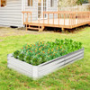 Metal Galvanized Raised Garden Bed with Open-Ended Base-6 x 3 ft