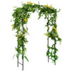 Garden Arch Arbor Trellis with Gate Patio Plant Stand Archway-Black