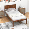 Twin Size Bed Frame with Wooden Headboard and Slat Support-Twin Size