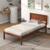 Twin Size Bed Frame with Wooden Headboard and Slat Support-Twin Size