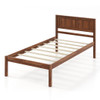 Twin Size Bed Frame with Wooden Headboard and Slat Support-Twin Size