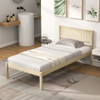 Twin Size Wooden Bed Frame with Headboard and Slat Support-Twin Size