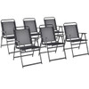 Set of 6 Outdoor Folding Chairs with Breathable Seat-Set of 6